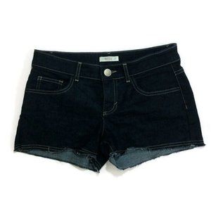 Love Fire Womens Junior Jean Denim Shorts Raw Hem Booty Dark Wash Size 9